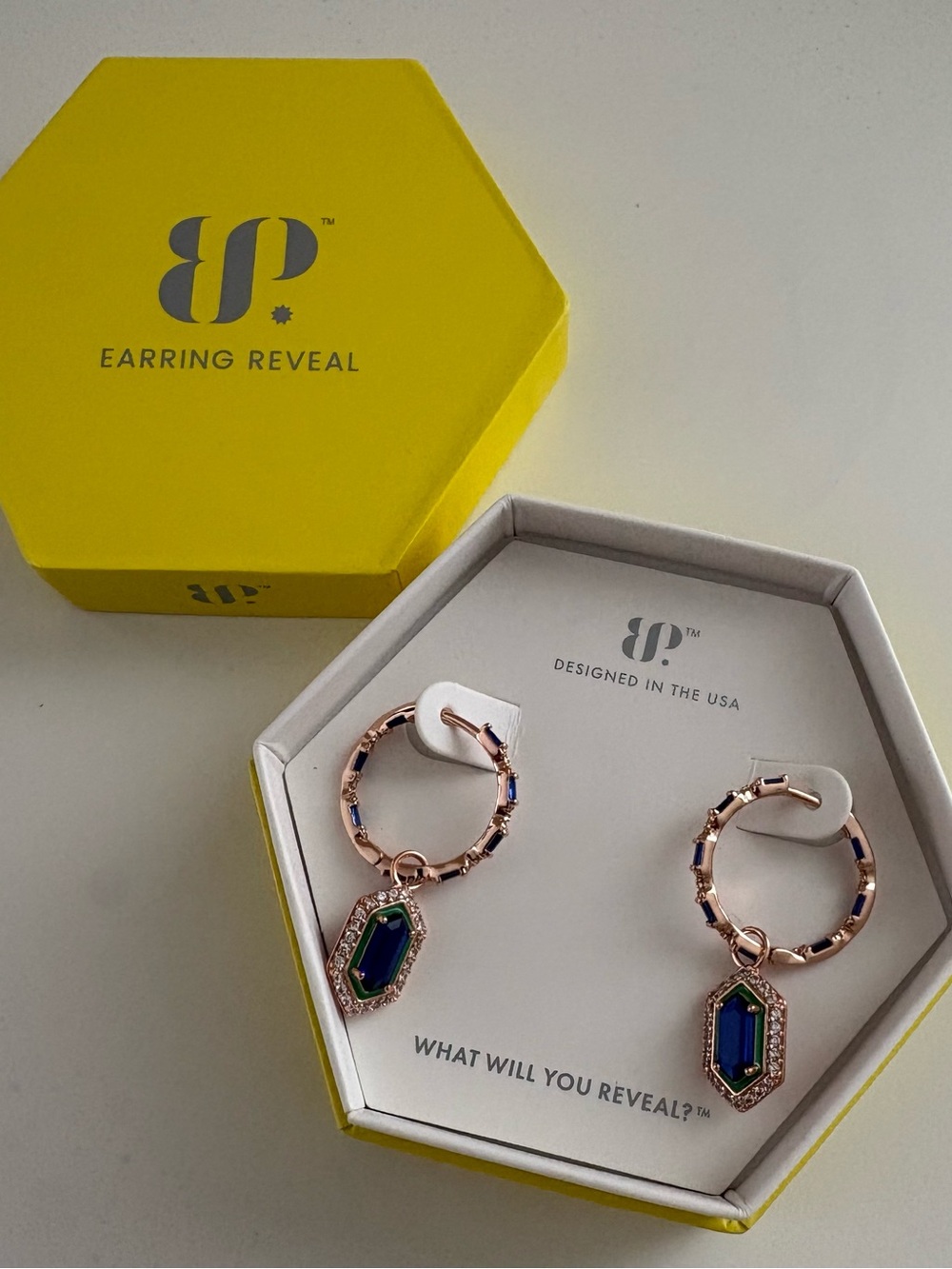 Bomb Party The Saylor Earrings ER92293 Burma Blue Spinel Rose Gold Plating